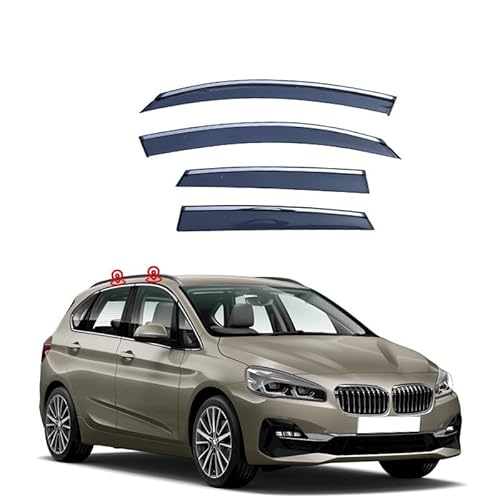 4 Stück Autofenster Windabweiser Regenabweiser für BMW 2 wagon 5 seats 2014-2021, Sonnenschutz Regenschutz für die Seitenfenster Vorne und Hinten Auto Zubehör von ICOMPY