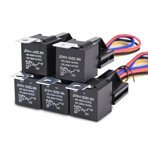 200PCS DC 12 V/24 V Waterproof Car Relay 40A Harness Heavy Duty Automotive Relay Socket for Head Light Air Conditioner 4 5 pin ICXLPMC(200PCS 12V 4 Pin) von ICXLPMC