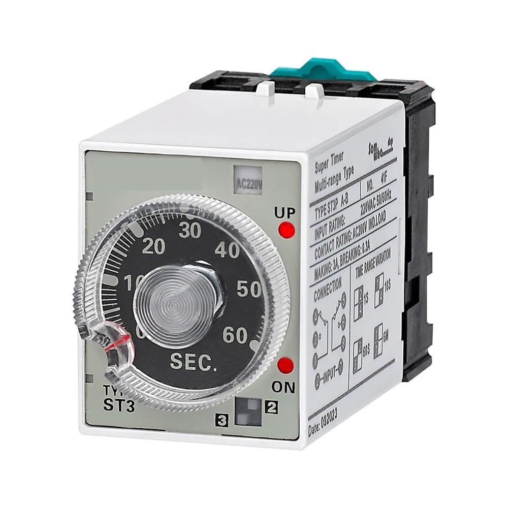ST3P On Delay Multifunctional Time Relay With Socket AC Power Supply Elektronische Teile(220VAC,A-E 60sec. - 6hours) von ICXLPMC