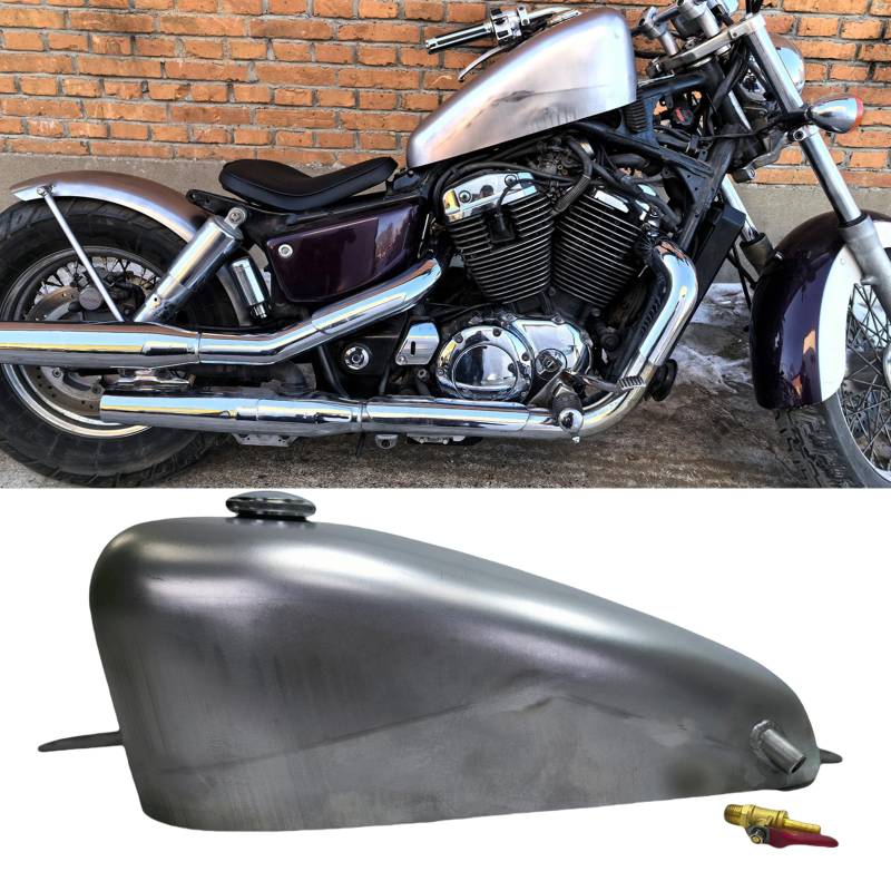 9L Motorrad Silber Kraftstofftank Öltank für Honda Shadow VT1100 2004-2009 von IDENUONA