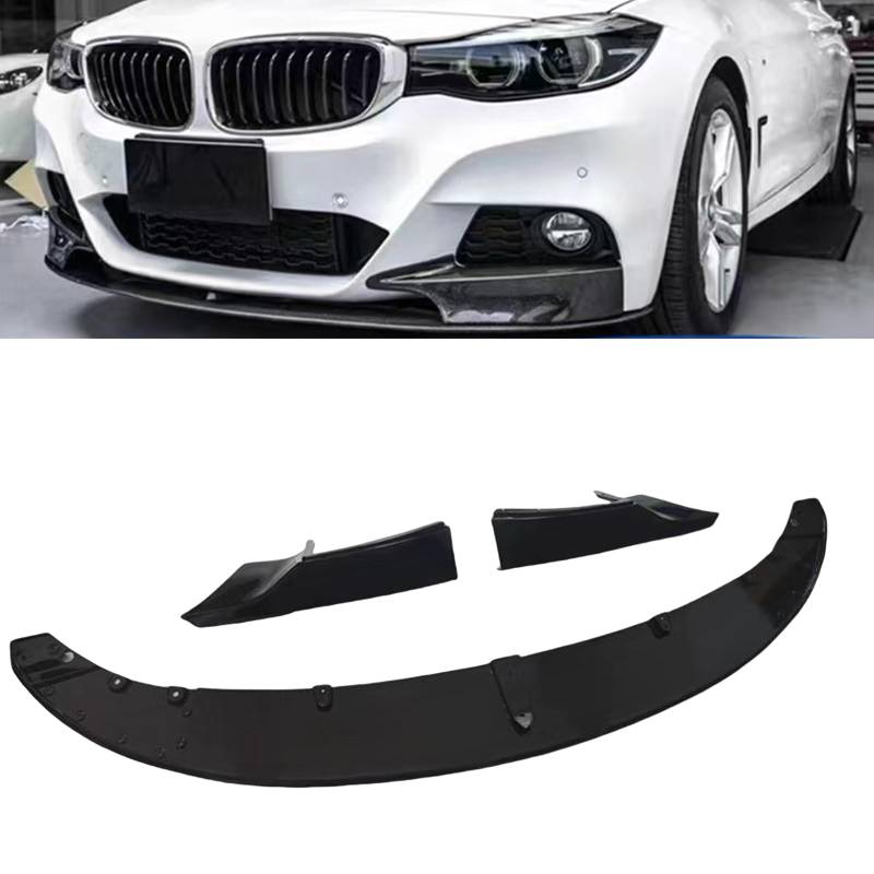 Auto Frontspoiler Lippe Splitter Für BMW 3er GT F34 2014-2019 Glänzend Schwarz von IDENUONA