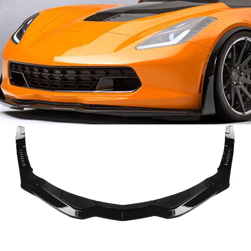 Auto Frontstoßstange Spoiler Lippe Kit für Chevrolet Corvette C7 2014-2019 Schwarz von IDENUONA