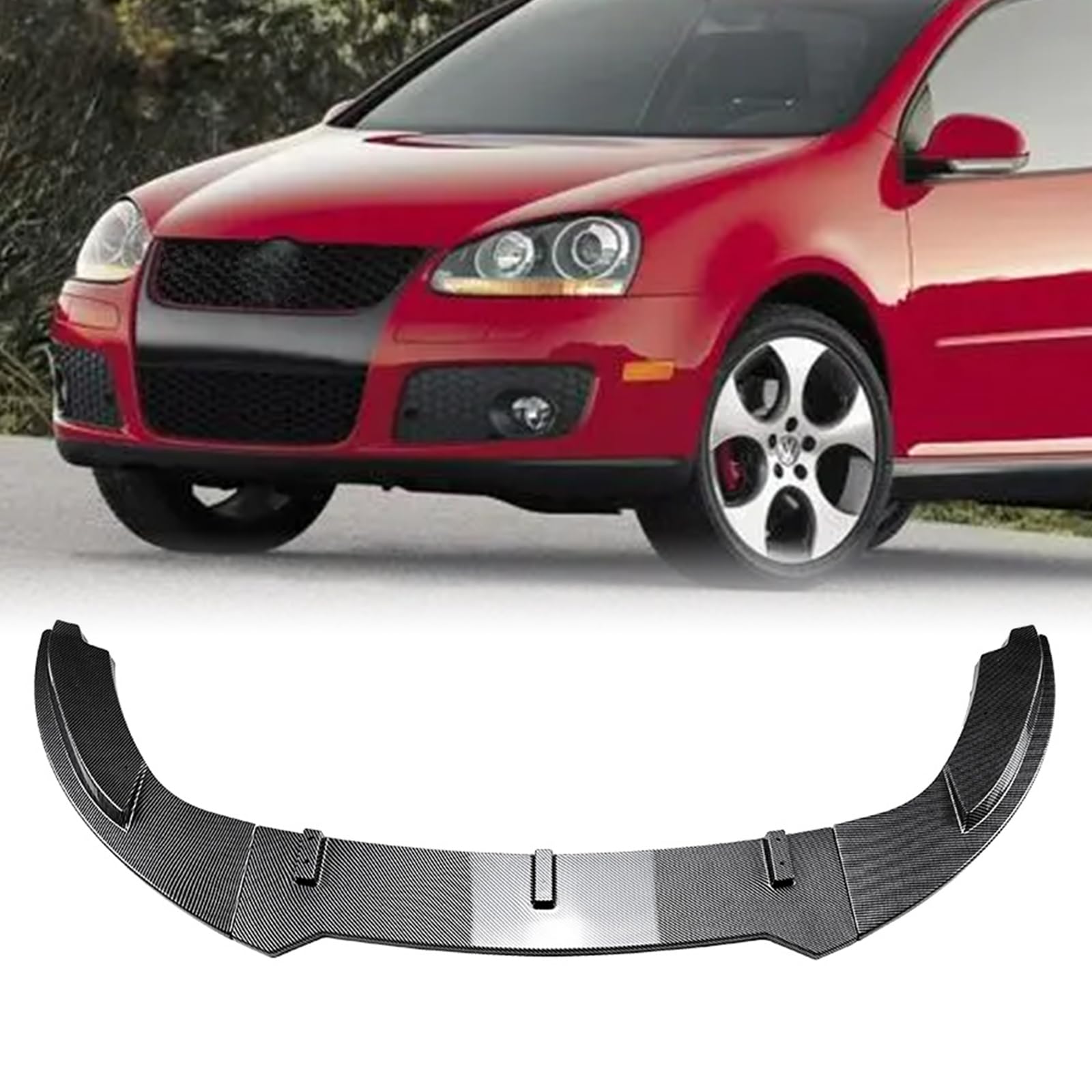 Auto Frontstoßstange Spoiler Lippe Splitter für VW Golf 5 GTI ohne Lipgloss Schwarz Kohlefaseroptik von IDENUONA