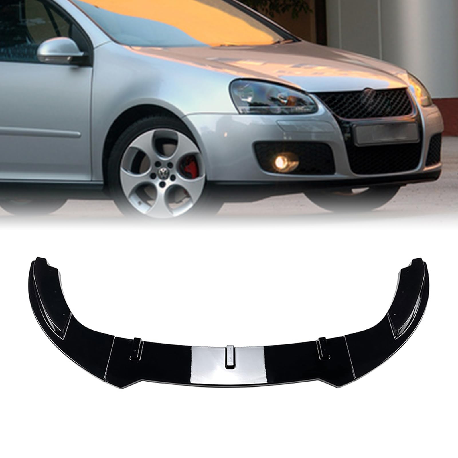 Auto Frontstoßstange Spoiler Lippe Splitter für VW Golf 5 GTI ohne Lipgloss Schwarz Kohlefaseroptik von IDENUONA