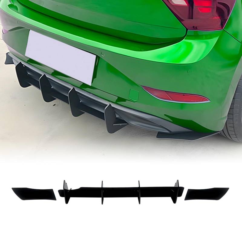 Auto Haifischflosse Diffusor Lip Cover Kit für VW Polo MK6.5 2022-2024 Schwarz von IDENUONA