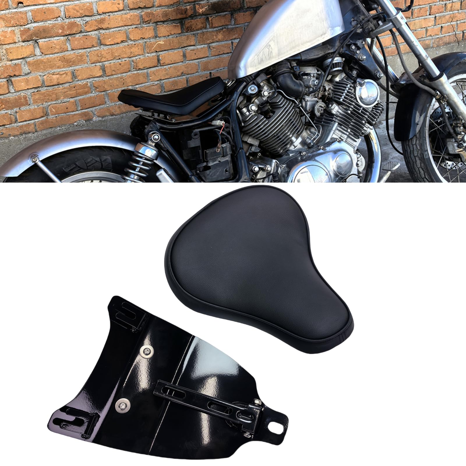 Fahrersitz Soziuskissen Solo Sitzpolster für Yamaha Virago750 XV750 1984-1998 1985 von IDENUONA