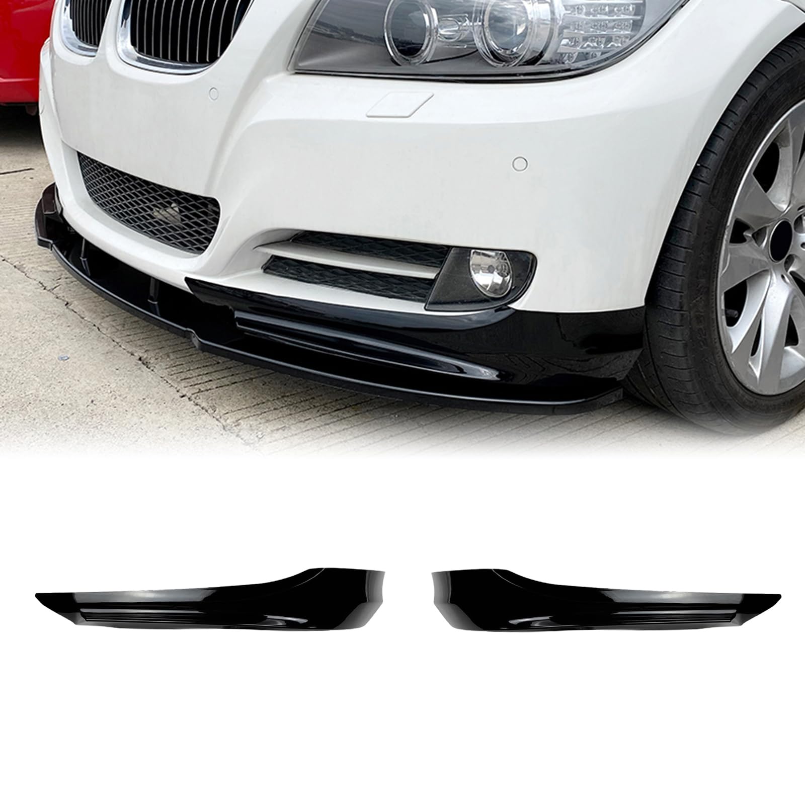 Frontseitenspoilerblende passend für BMW 3er E90 E91 2009-2012 schwarz von IDENUONA