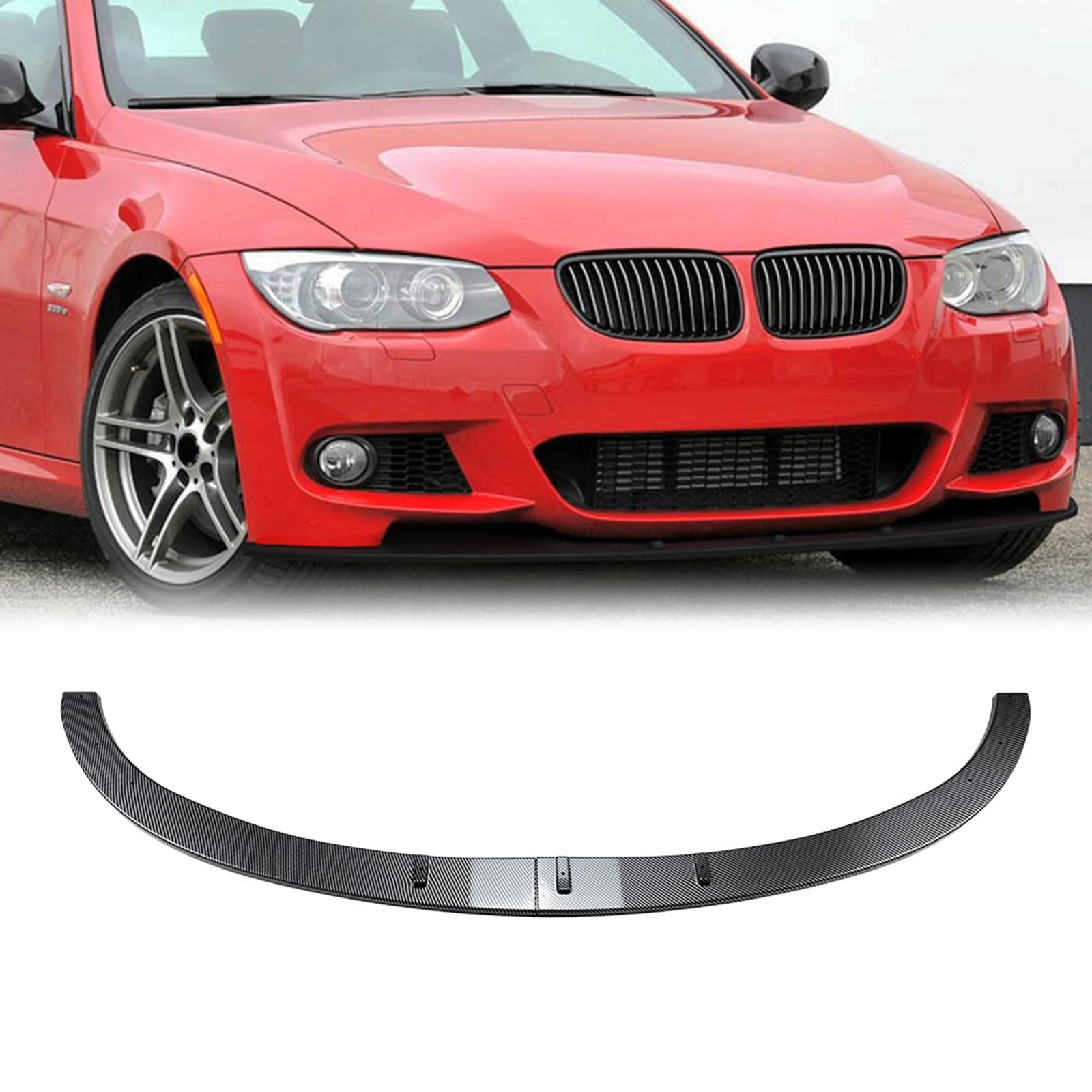 Frontspoilerlippe Bodykit für BMW 3er-Serie E92 E93 M Sport 2006–2013, glänzende schwarze Karbonfaser-Optik von IDENUONA