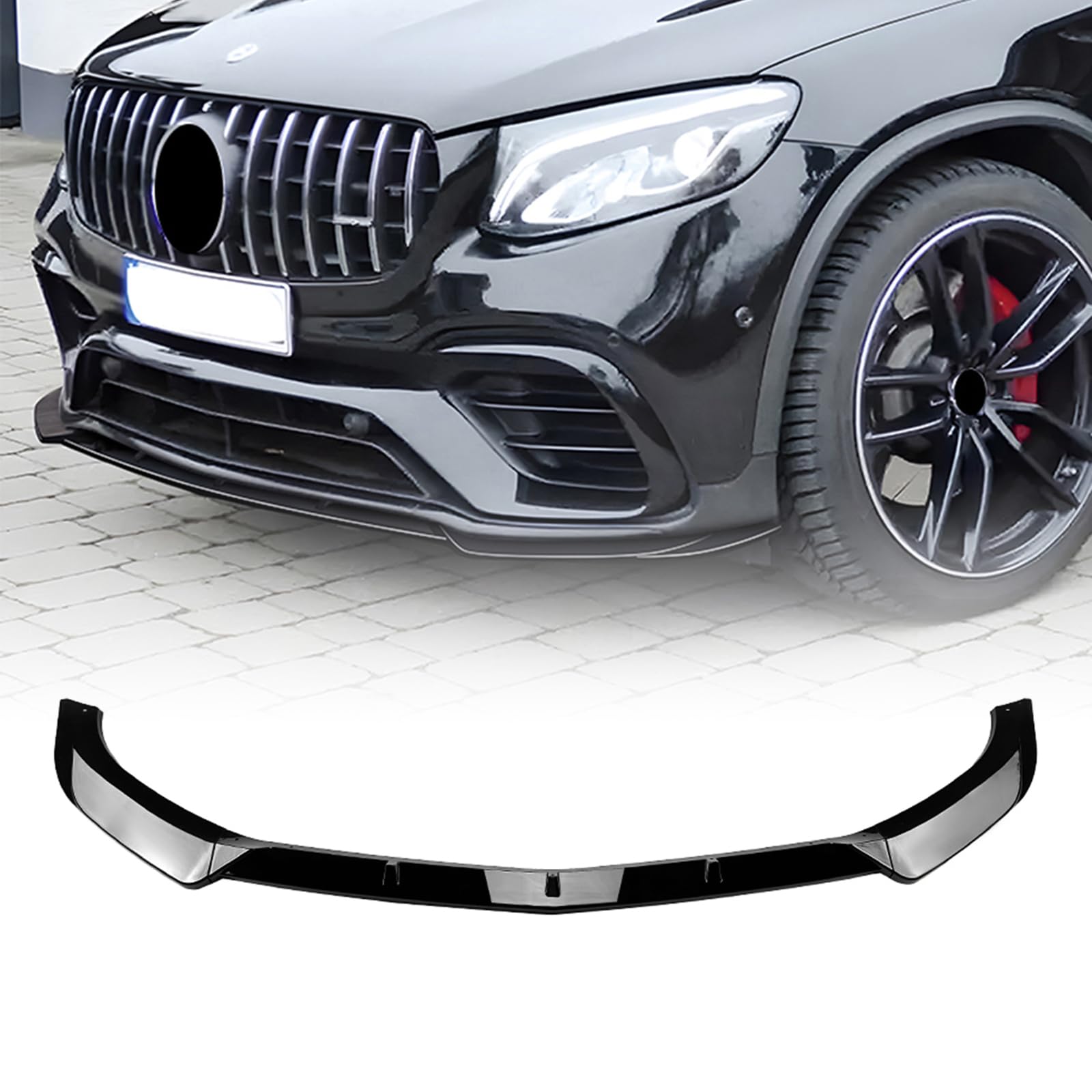 Frontspoilerlippe Splitter Bodykit für Benz GLC63 AMG X253 2016-2019 Schwarz von IDENUONA