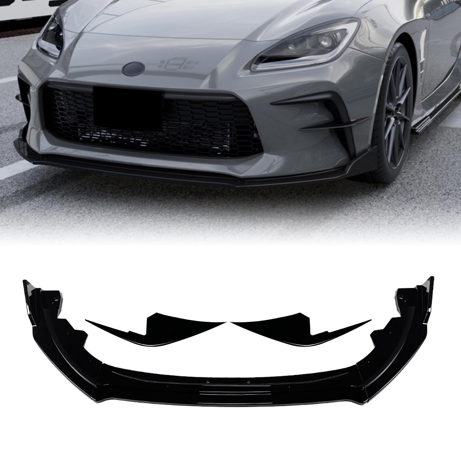 Frontspoilerlippe Splitter Seitenlüftungsblende für Toyota GR86 2022-2024 Schwarz von IDENUONA