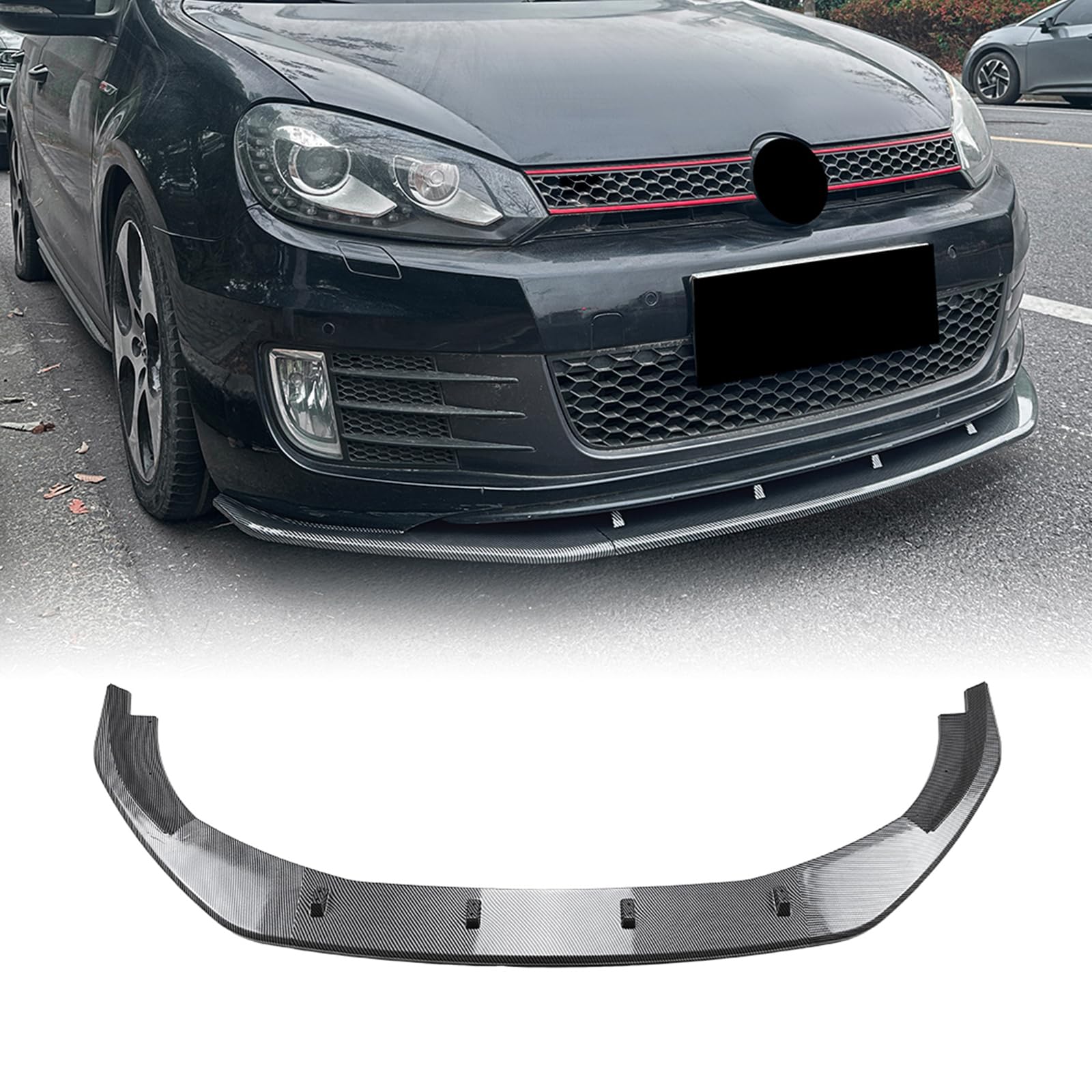 Frontspoilerlippe Spoilerlippe Splitter Kit für VW Golf 6 MK6 GTI 2008-2012 Schwarz von IDENUONA