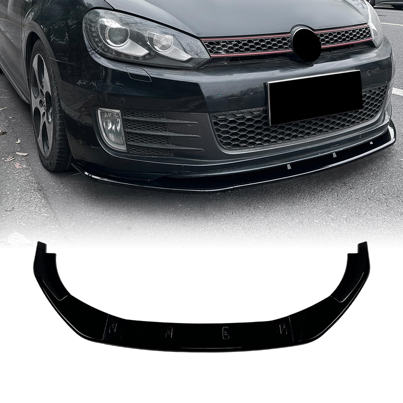 Frontspoilerlippe Spoilerlippe Splitter Kit für VW Golf 6 MK6 GTI 2008-2012 Schwarz von IDENUONA