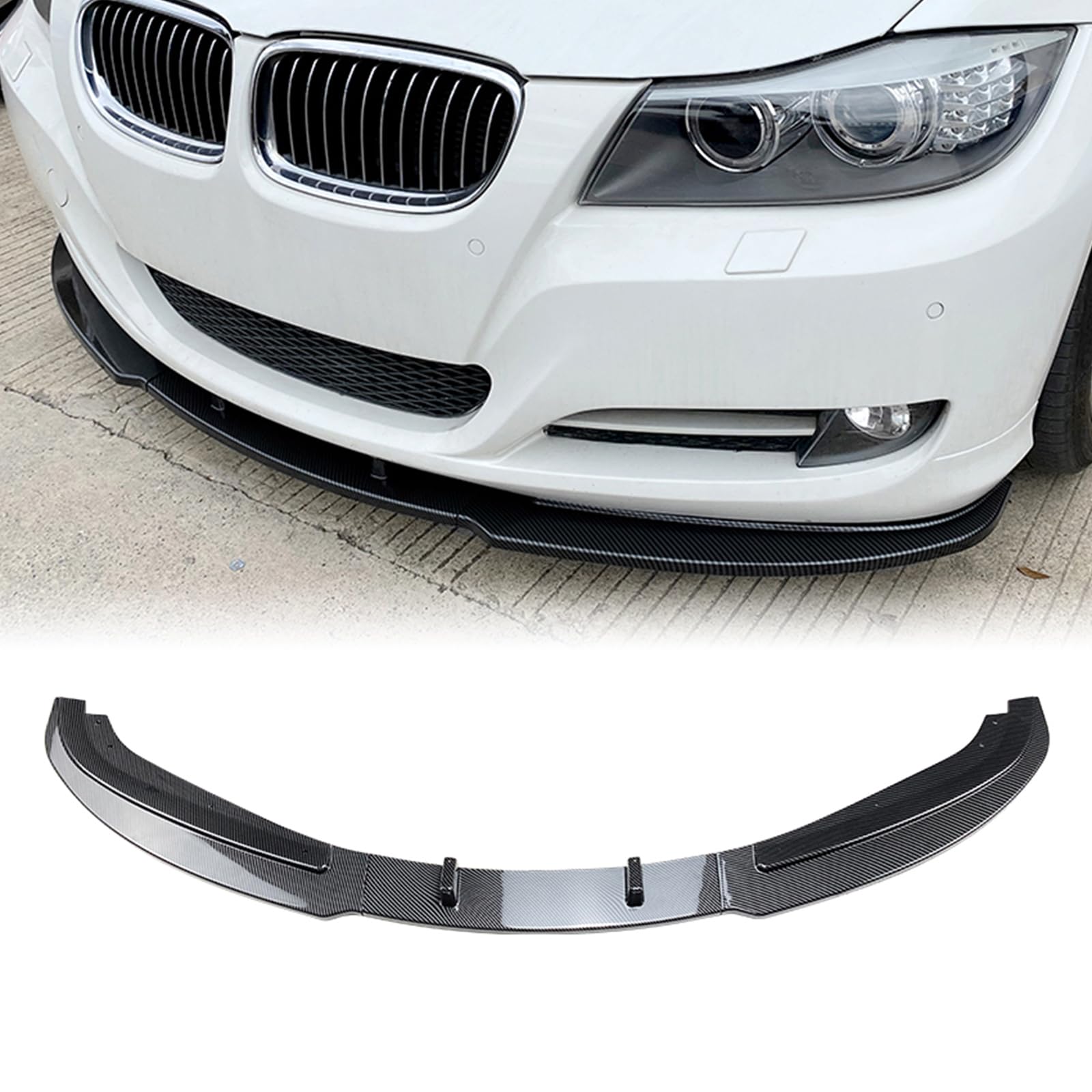 Frontstoßstange Spoiler Lippe Kit für BMW 3er E90 E91 2009-2012 Schwarz von IDENUONA