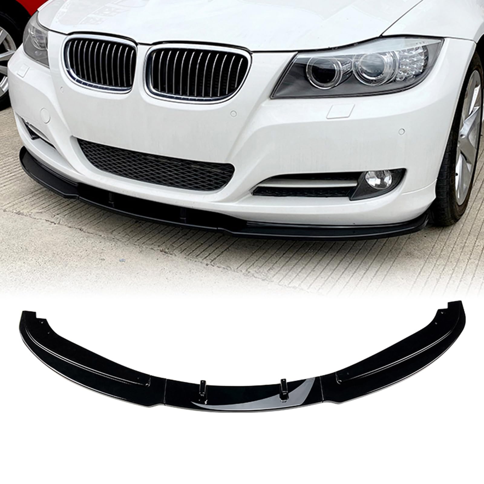 Frontstoßstange Spoiler Lippe Kit für BMW Base E90 E91 LCI 320i 330i 2009-2012 Basis Standard Versionen Schwarz von IDENUONA