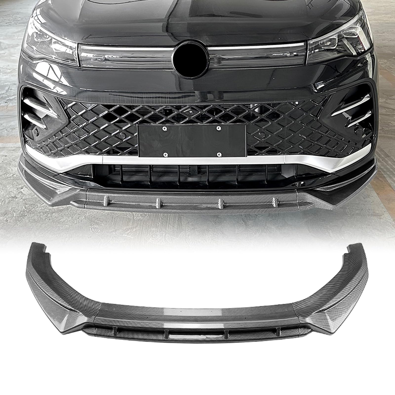 Frontstoßstange Spoiler Lippe Kit für VW Tiguan MK3 Rline 2024-2025 Schwarz von IDENUONA