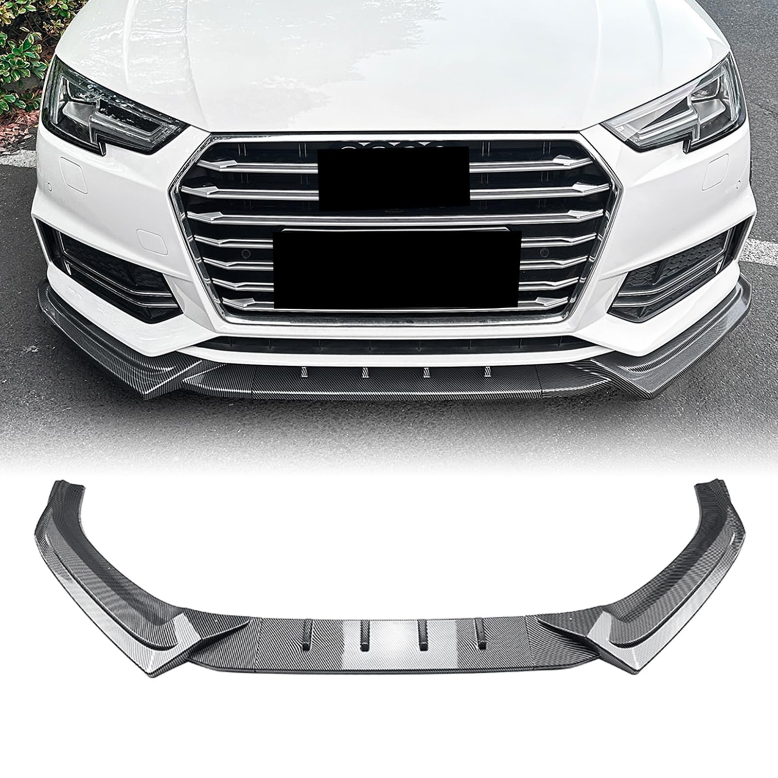 Frontstoßstange Spoiler Lippe Splitter Fit für Audi A4 B9 Sline 2017-2019 Schwarz von IDENUONA