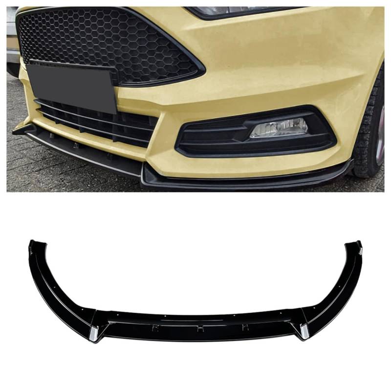 Frontstoßstange Spoiler Splitter Lippe für Ford Focus ST MK3.5 2015-2018 2016 Schwarz von IDENUONA