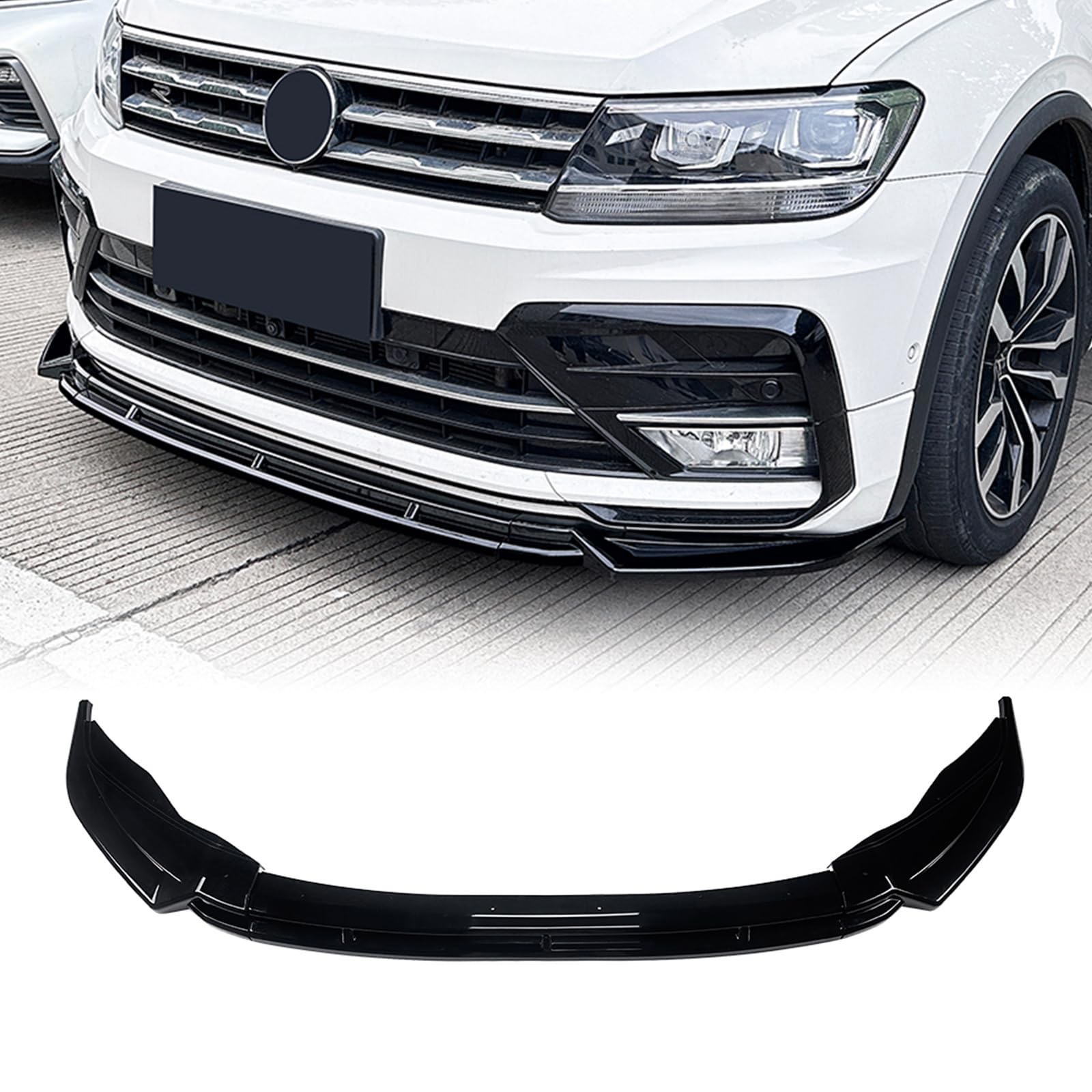 Frontstoßstange Untere Spoilerlippe für VW Tiguan MK2 Rline 2017-2020 Schwarz von IDENUONA