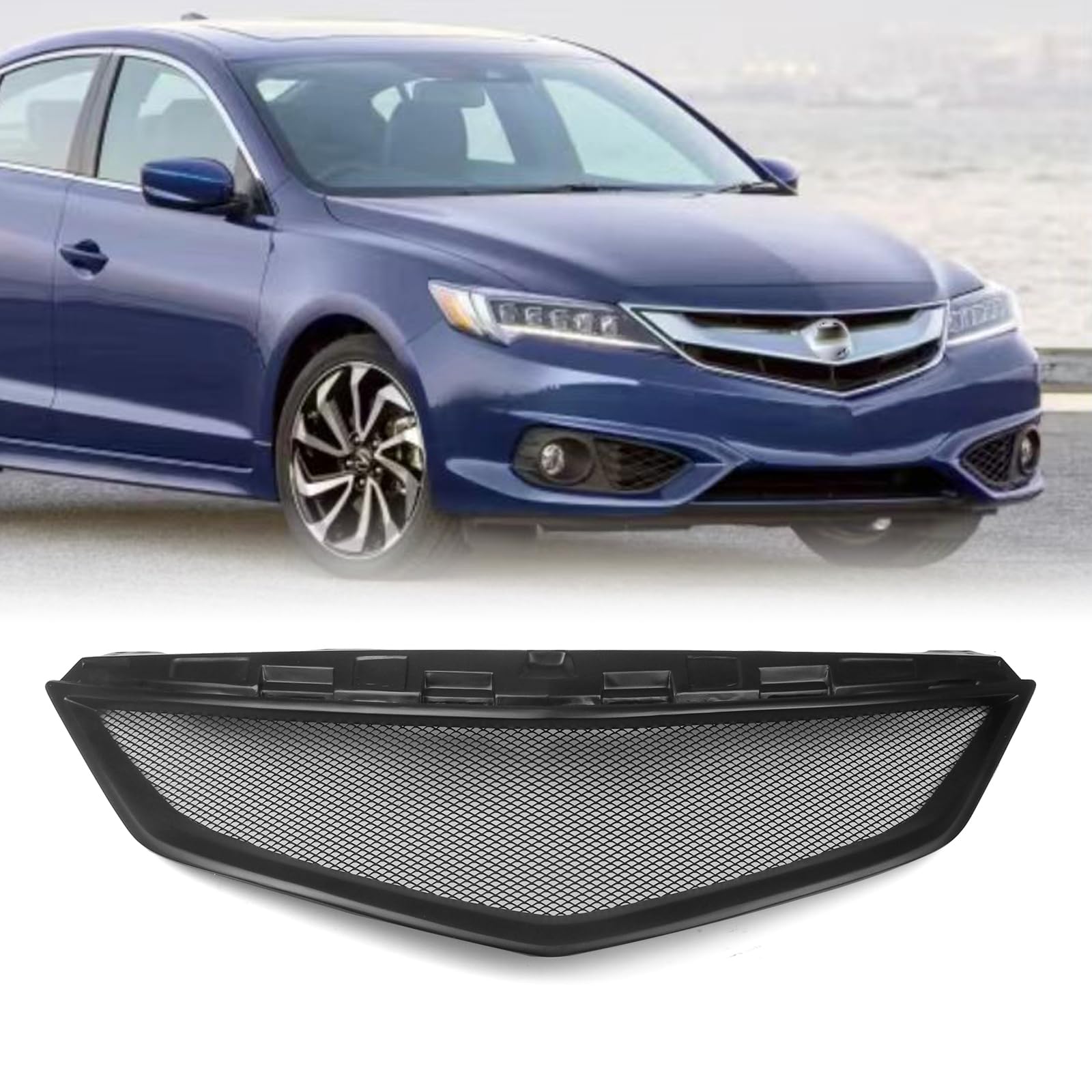 Frontstoßstangengitter für Acura ILX 2016–2018, mattschwarze Kohlefaser von IDENUONA