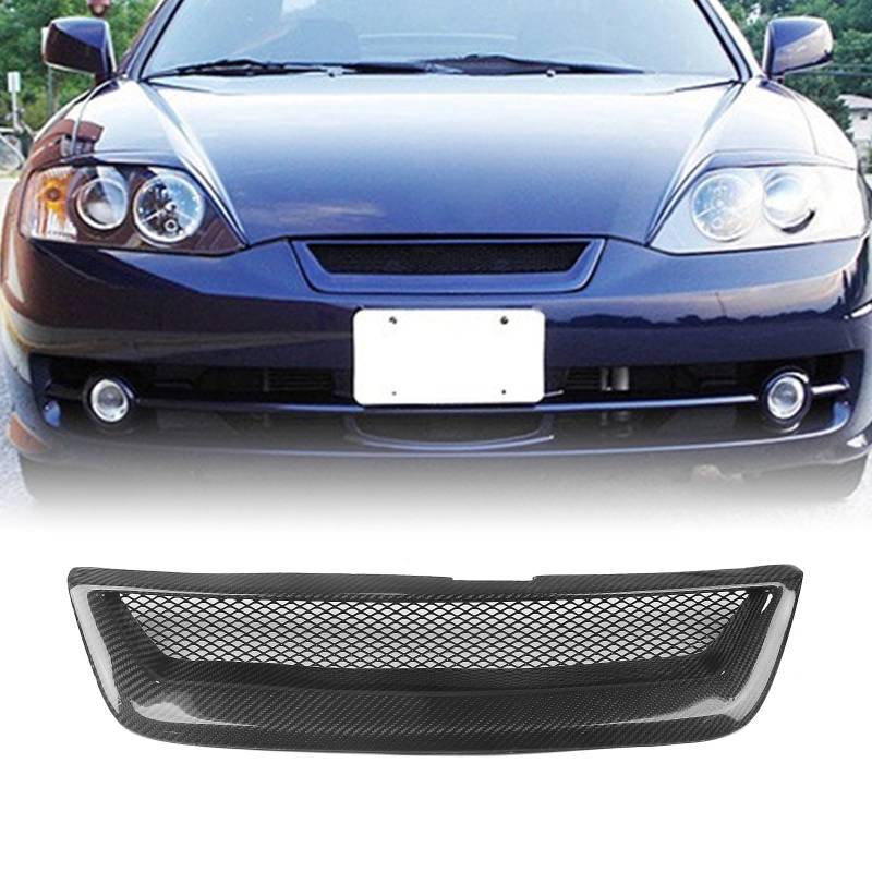 Frontstoßstangengitter für Hyundai Tiburon 2003–2004, mattschwarze Kohlefaser von IDENUONA