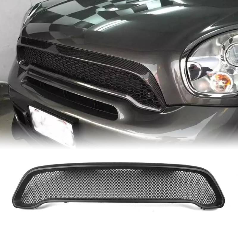 Frontstoßstangengitter für Mini Cooper S Countryman R60 2010–2016, Kohlefaser, mattschwarz von IDENUONA