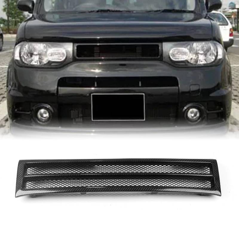 Frontstoßstangengitter für Nissan Cube 2009–2014, mattschwarze Kohlefaser von IDENUONA