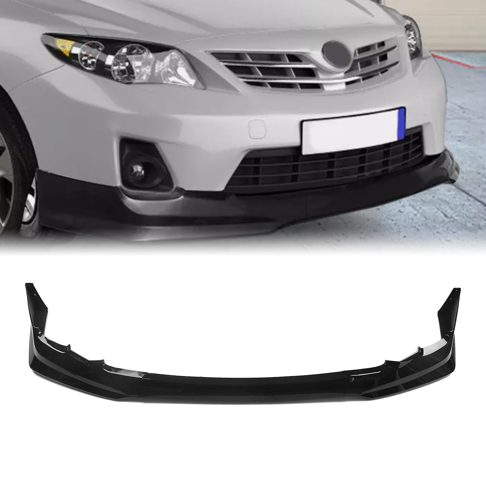 Frontstoßstangenspoilerlippe Splitter Kit für Totota Corolla 2011-2013 schwarz von IDENUONA