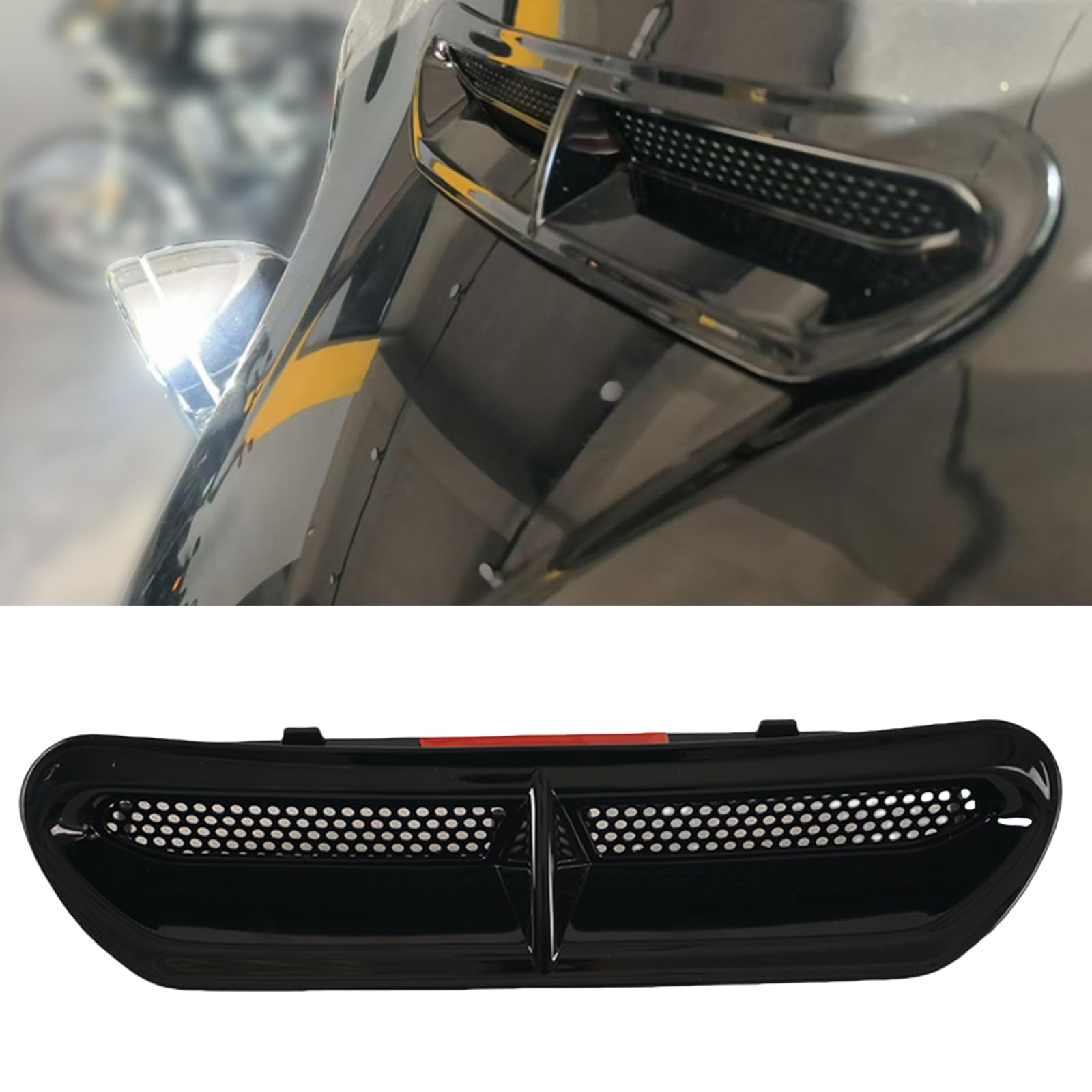 Frontverkleidung Lüftungsschlitz Accent Cover für Harley Davidson 2014-2024 2015 Schwarz Chrom von IDENUONA