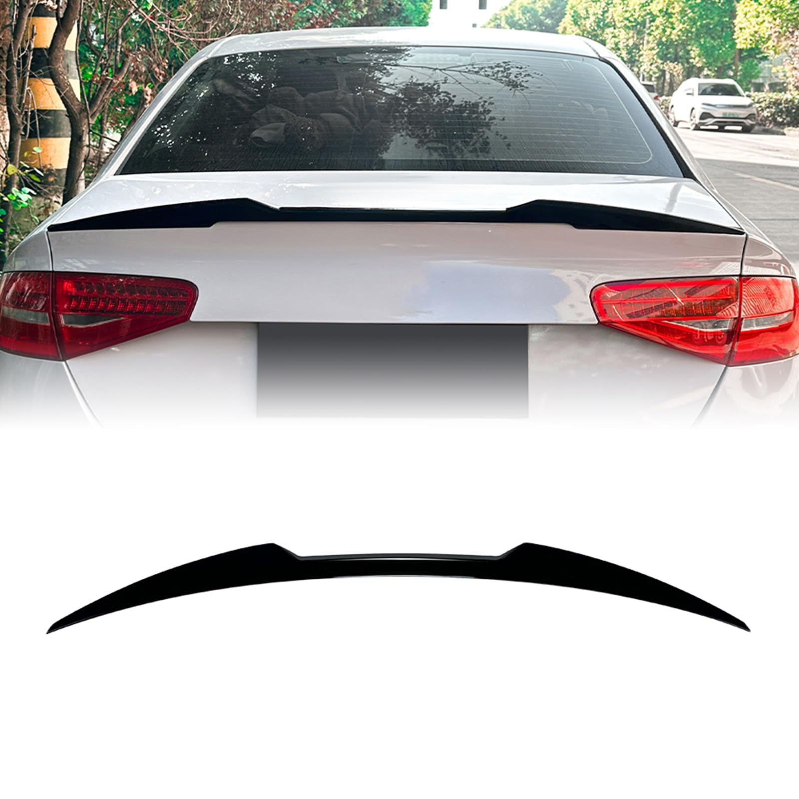 Heckspoilerlippe für Audi A4 S4 B8 2009-2016 schwarz von IDENUONA