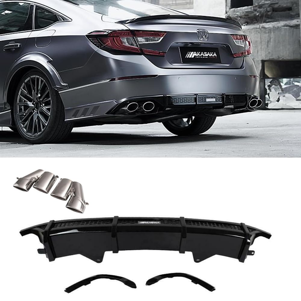 Heckstoßstangen-Diffusor + Auspuffrohr für Honda Accord 10. 2018–2019 Akasaka von IDENUONA