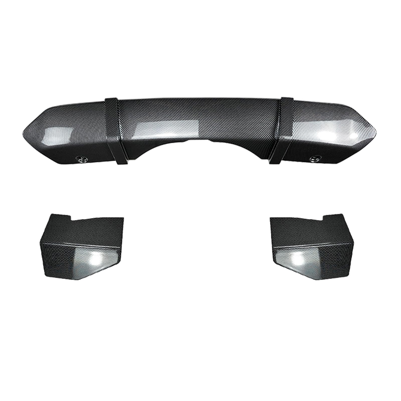 Heckstoßstangen-Diffusor-Lippen-Set für BMW X5 F15 M Sport 2014–2018, glänzend, schwarz, Karbonfaser-Optik von IDENUONA