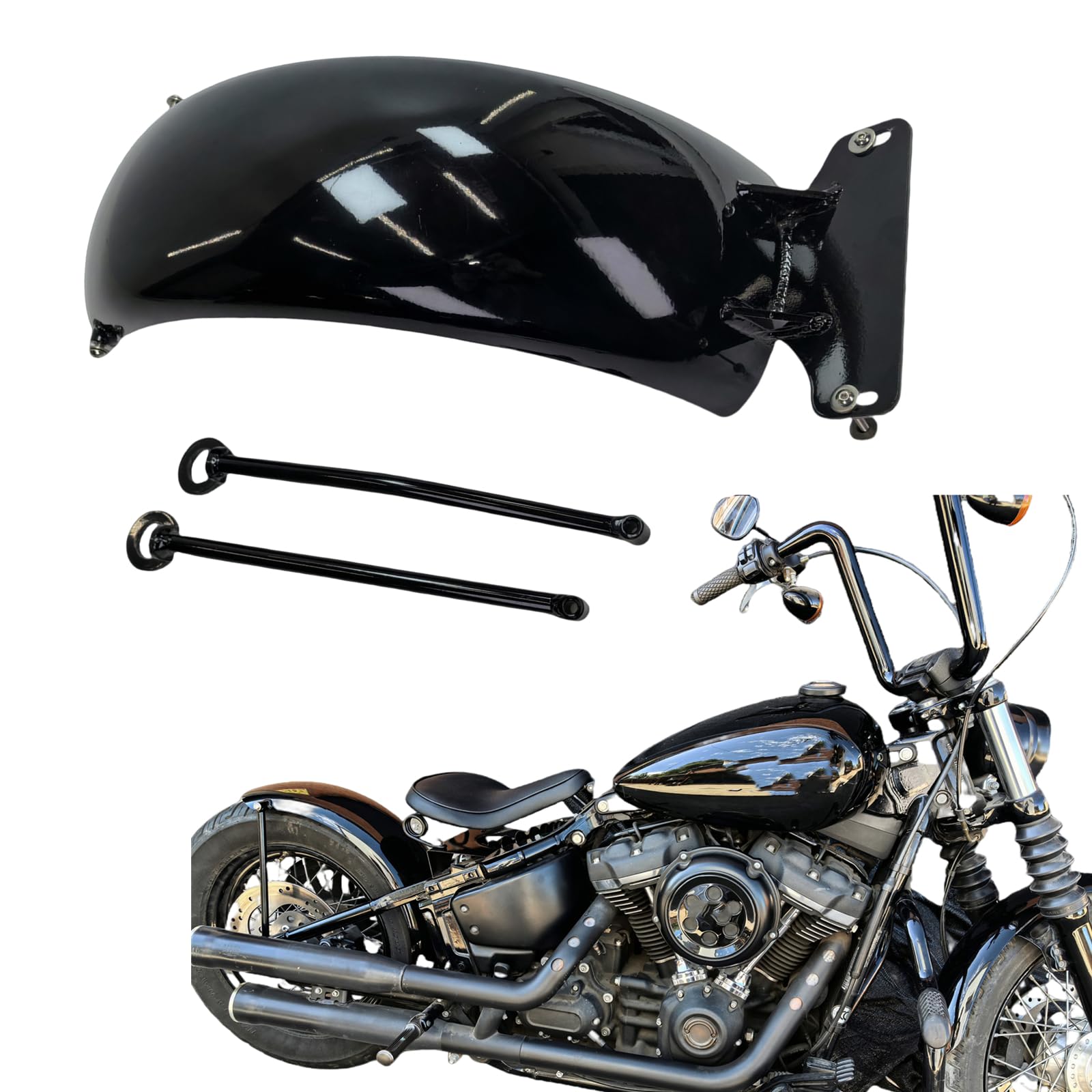 Hintere Kotflügelplatte für Harley Softail Street Bob fxbb 2019-2024 schwarz von IDENUONA