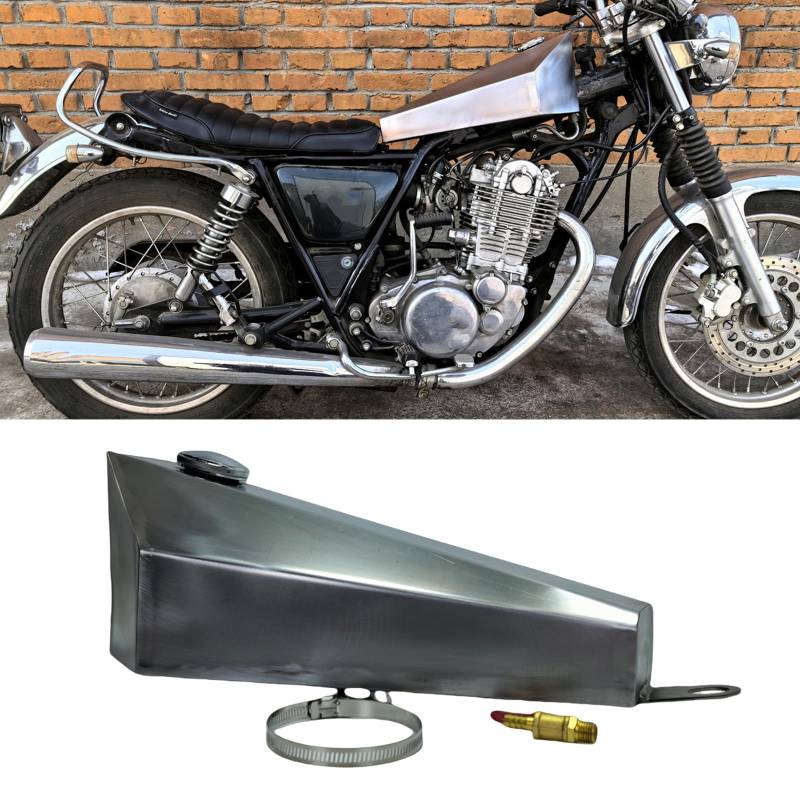 Kraftstofftank Öltank mit Tankdeckel für Yamaha SR400 500 Unlackiertes Silber von IDENUONA