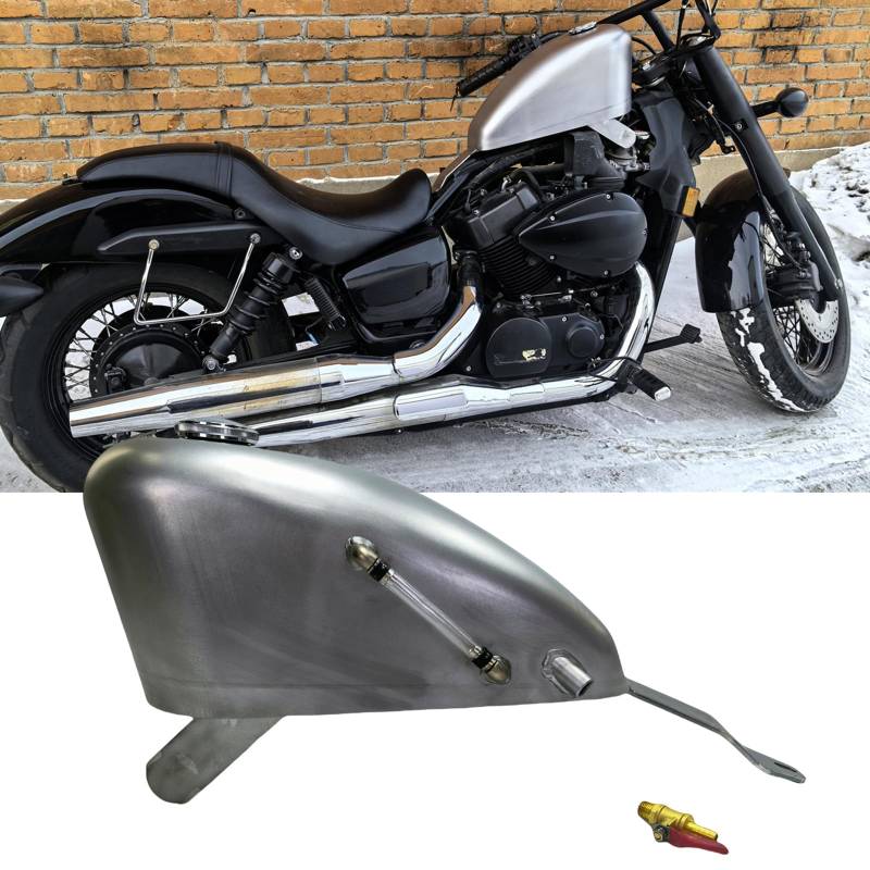 Kraftstofftank mit Deckel für Honda VT750 Shadow750 2004–2009 2005, unlackiertes Silber von IDENUONA