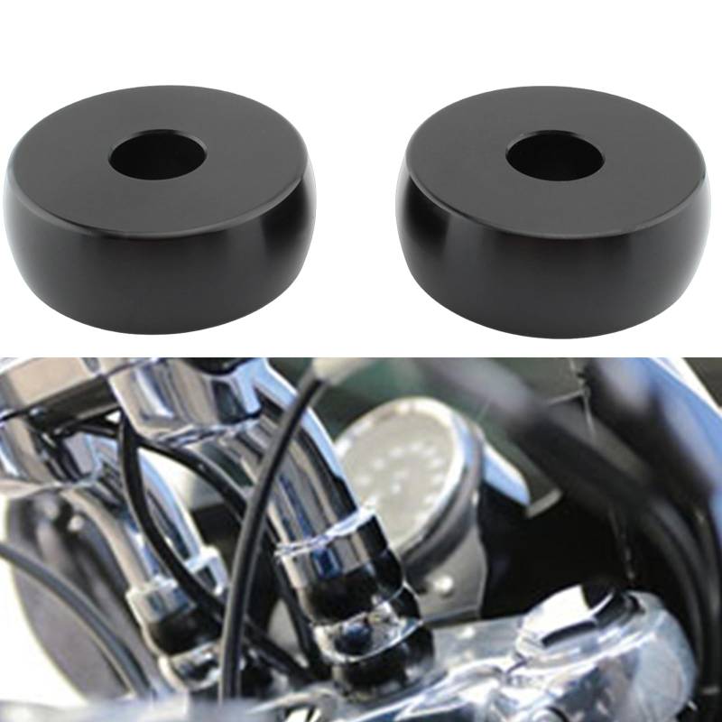 Lenkererhöhung Abstandshalter Kit für Harley Davidson FXDL DYNA LOWRIDER 2006-2013 Schwarz Chrom von IDENUONA