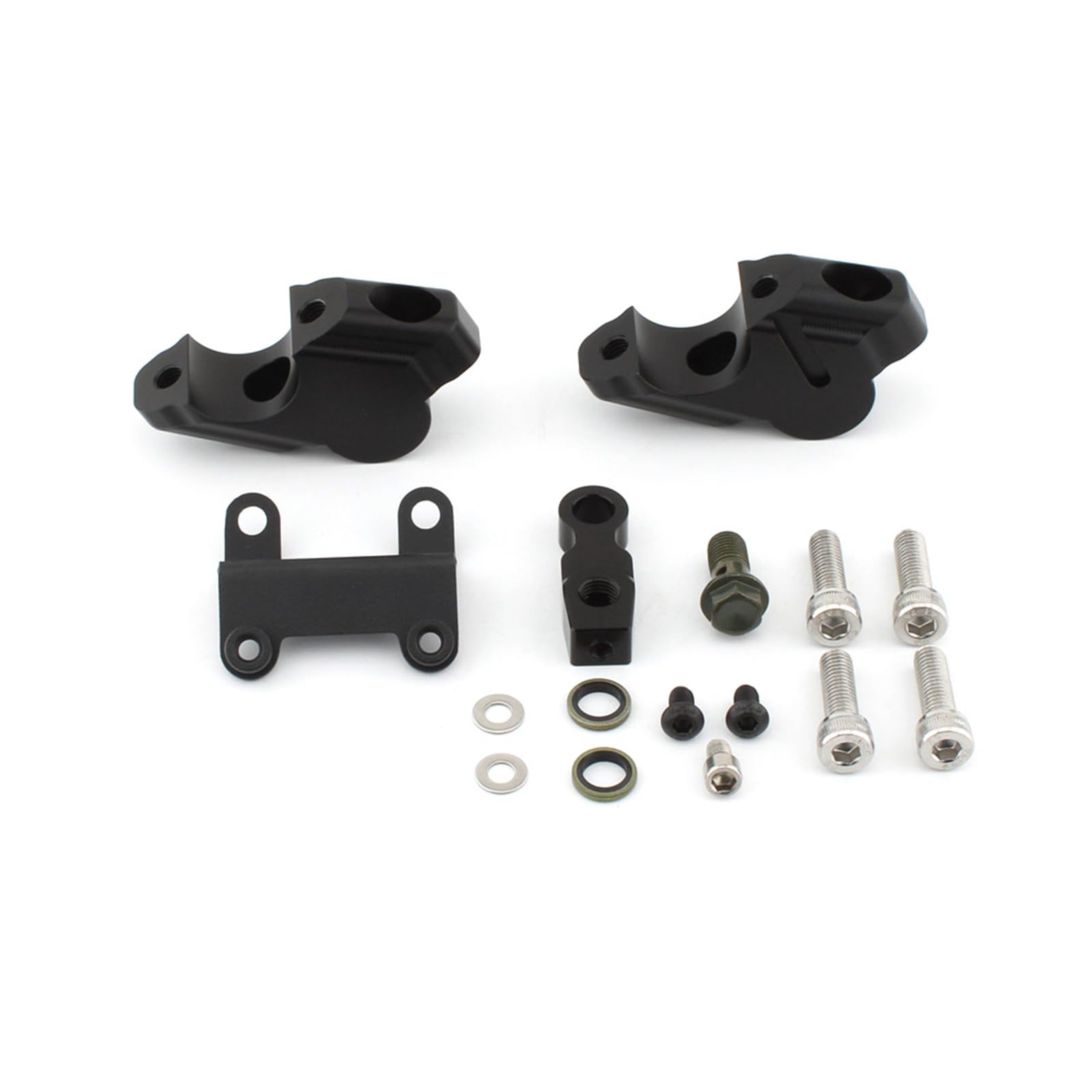 Lenkererhöhungsklemmen-Set für Yamaha MTO7 2021–2022, Aluminium, Schwarz von IDENUONA