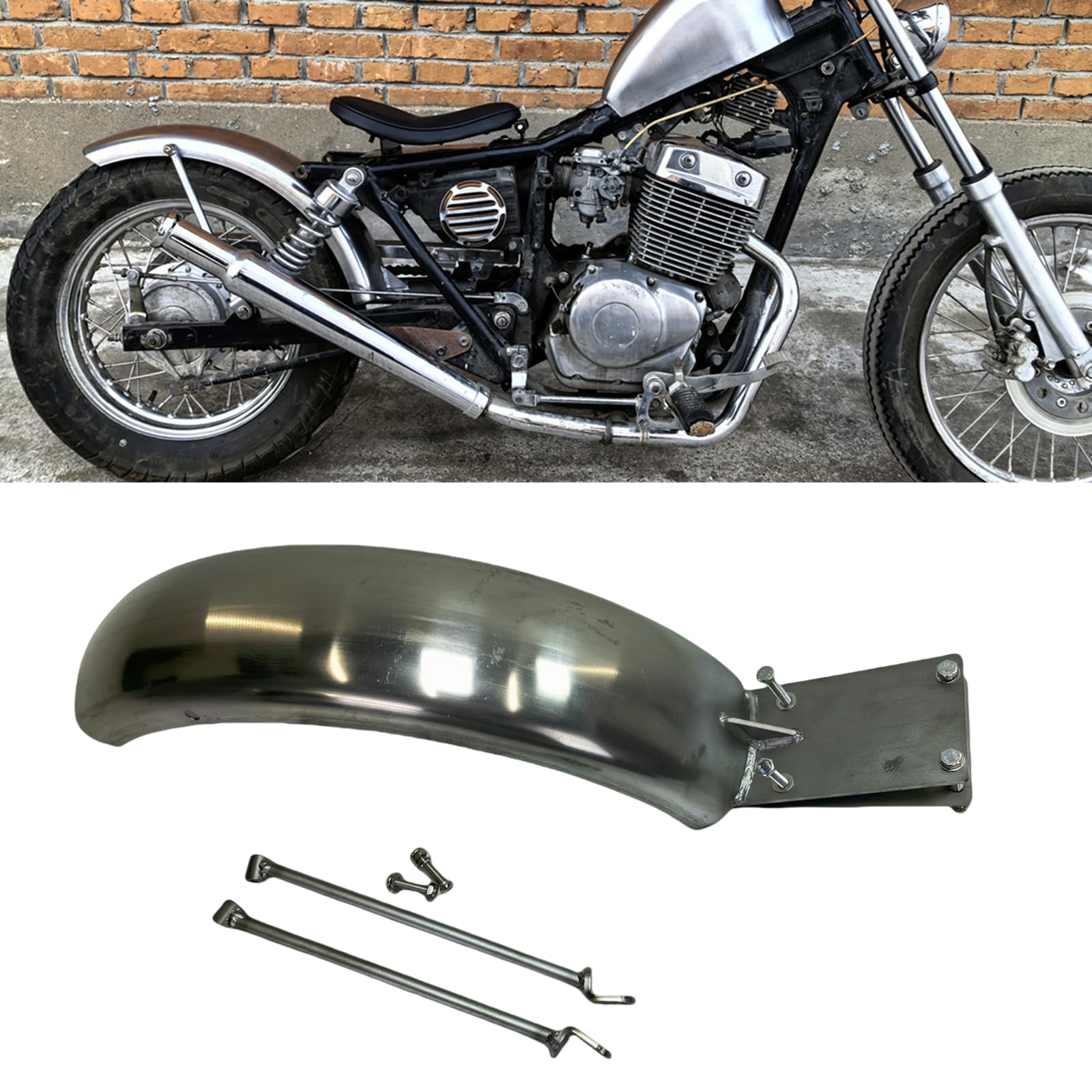 Motorrad-Schutzblech für Honda Rebel CA250, silberfarben von IDENUONA