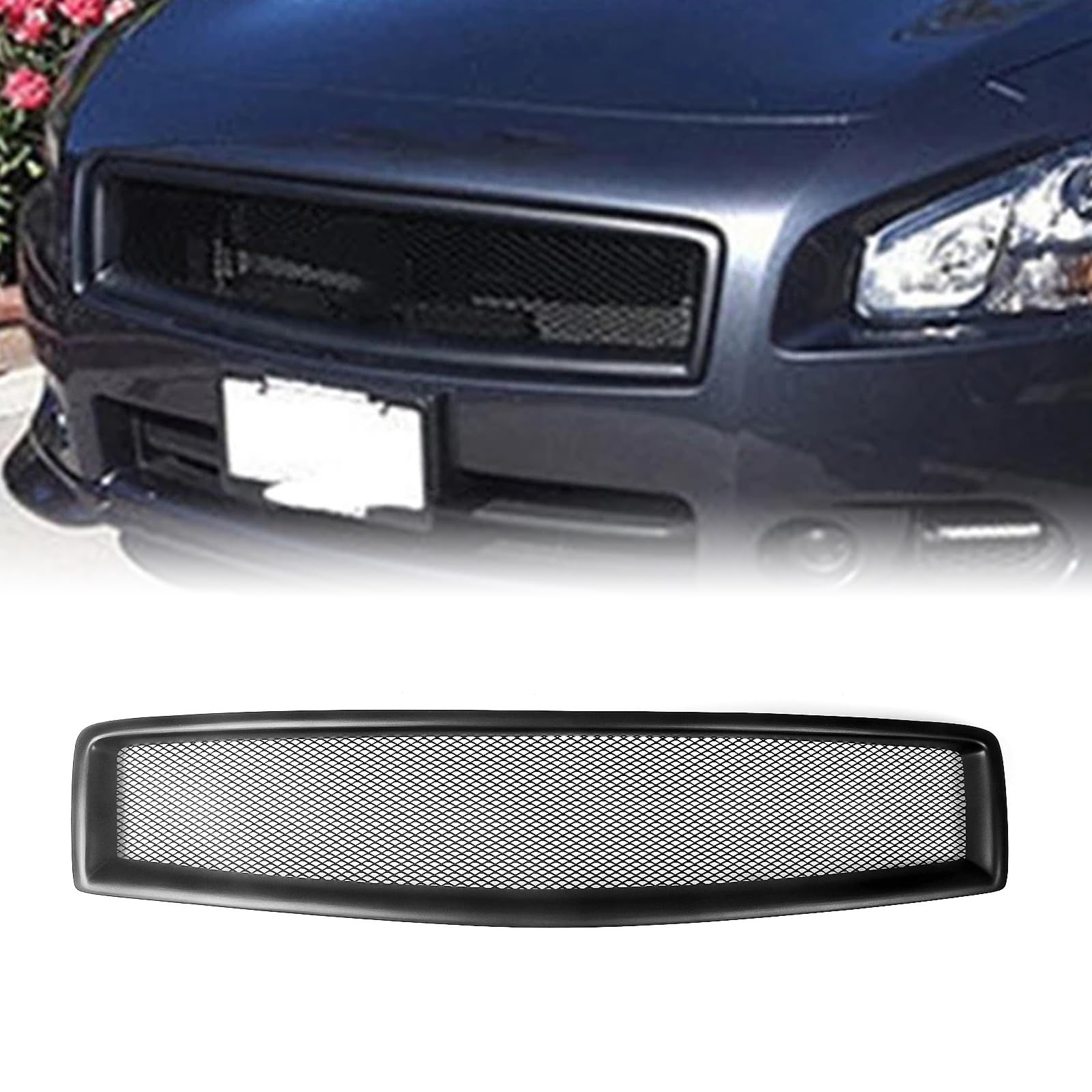 Oberer Kühlergrill für Nissan Maxima 2009–2015, mattschwarze Kohlefaser von IDENUONA