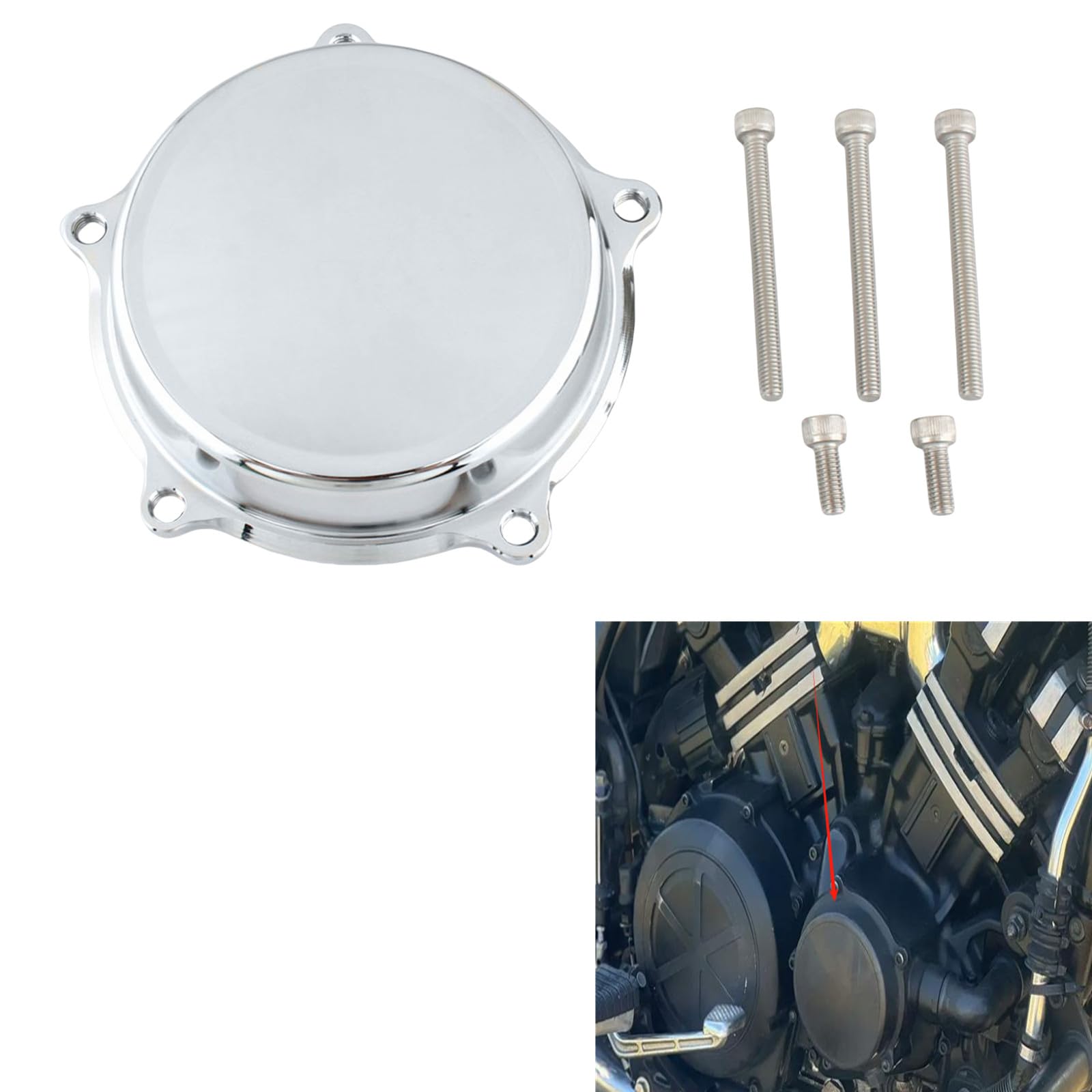 Wasserpumpenabdeckung für Yamaha Vmax 1200 1985-2007 1986 1987 Aluminium Chrom Schwarz von IDENUONA