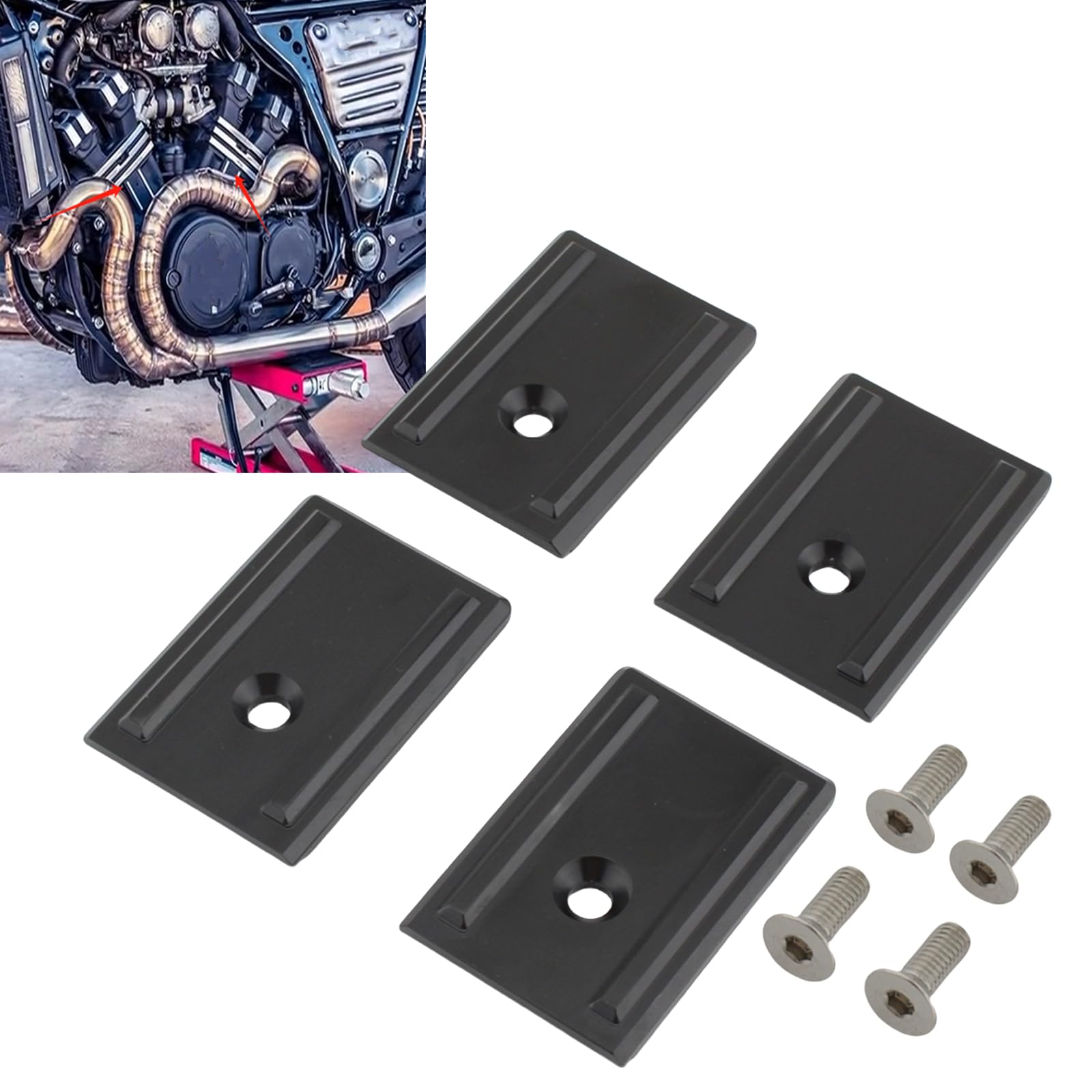 Weiße Motor-Abdeckkappe für Yamaha V-max1200 1994–2007 1995, Schwarz und Silber von IDENUONA