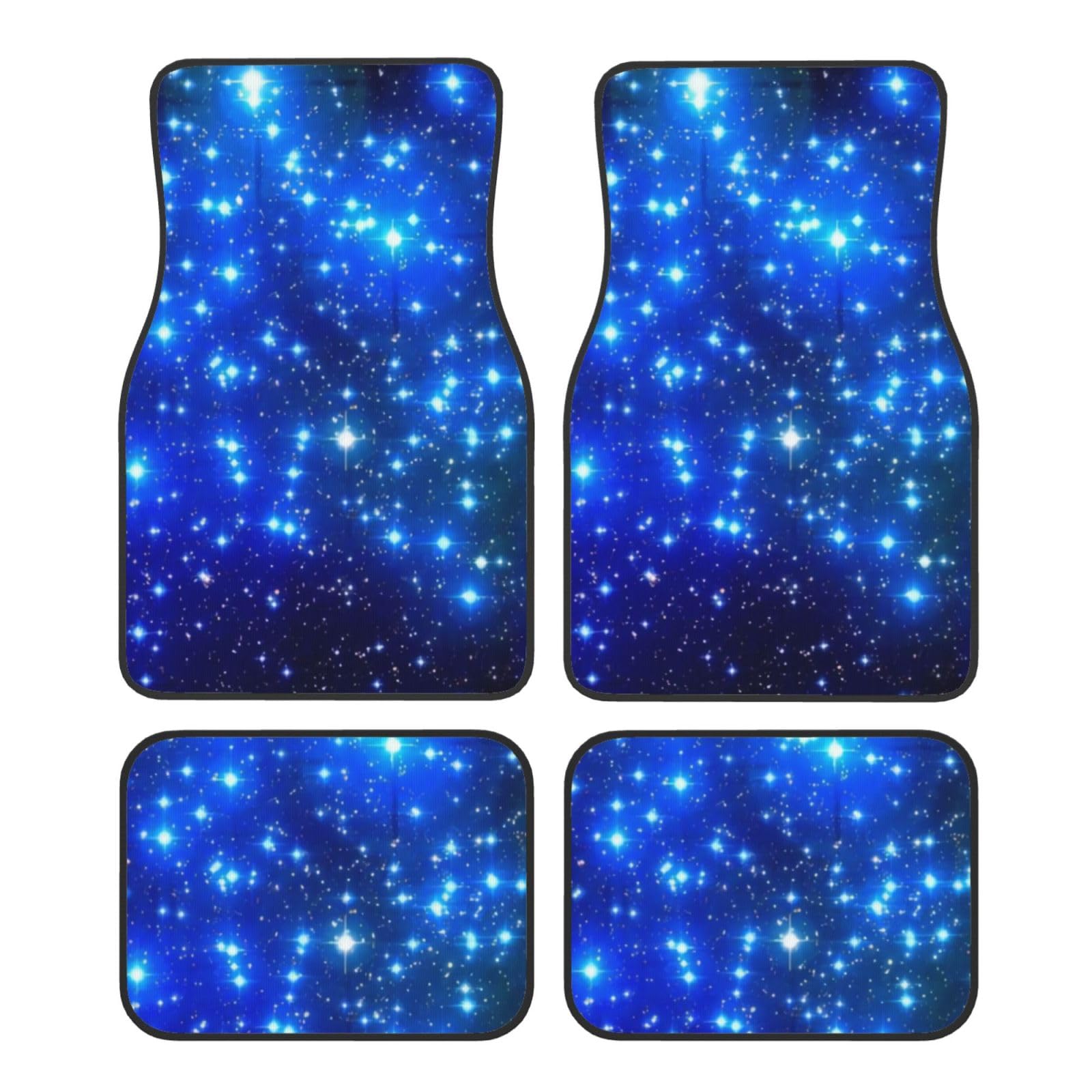 IDETECTOR Fußmatten-Set mit blauen leuchtenden Sternen, 4-teilig, universal, Auto-Dekoration, Zubehör von IDETECTOR