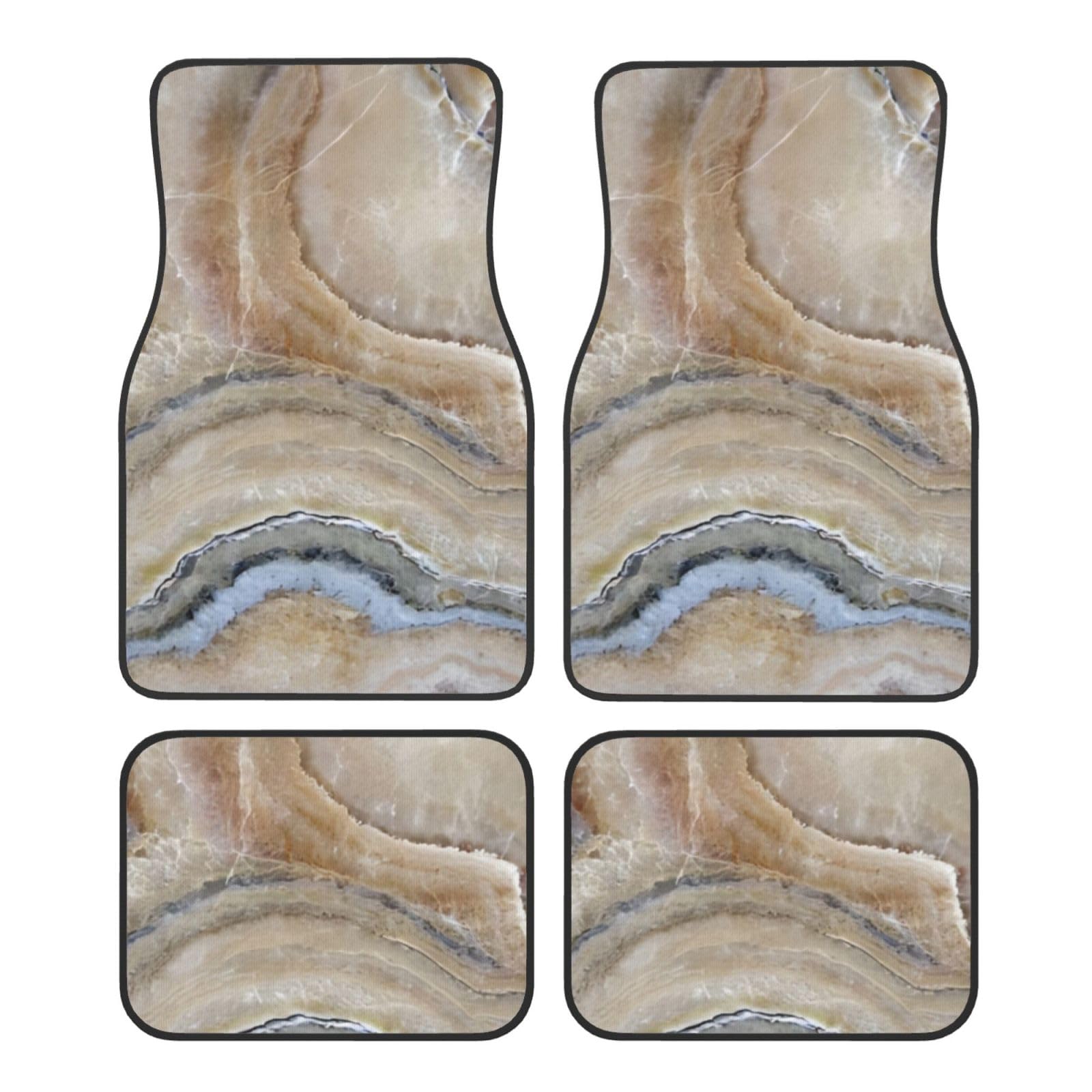 IDETECTOR Onyx Stone Pale Blue Printed Car Foot Mat Set Of 4 Pieces Universal Car Floor Mats Car Decoration Accessories von IDETECTOR