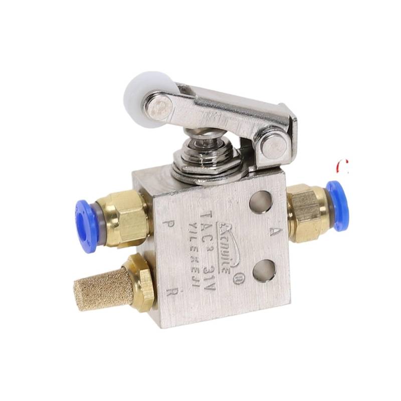 1/8" Threaded Air Pneumatic 2 Position 3 Way Roller Lever Mechanical Valve TAC2-31P Pneumatic Switch Valve IDGTTLDF(With 6mm Fitting) von IDGTTLDF