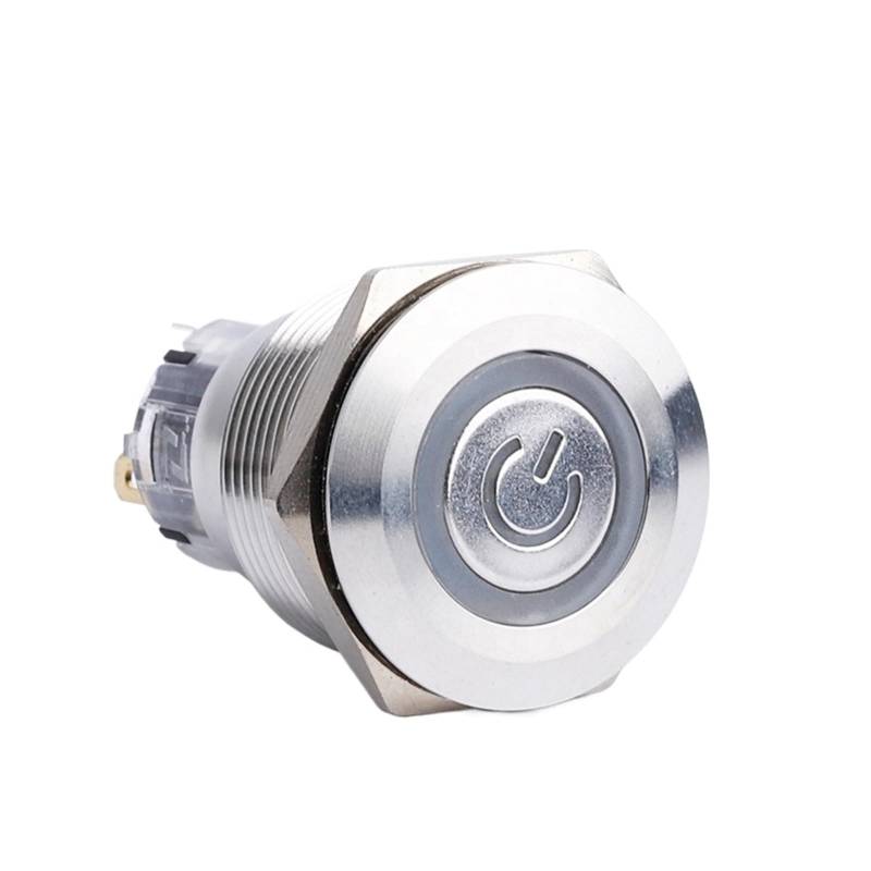 19/22/25mm IP67 Flat head Momentary Latching Power Button Ring LED Stainless Steel Push Button Switch IDGTTLDF(22MM,24V) von IDGTTLDF