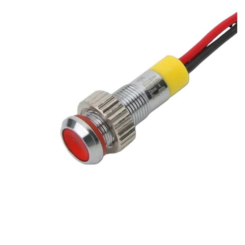 1pcs 6mm 8mm 10mm 12mm Metal LED Warning indicator light IP67 Signal Lamp Wires switch 3V 5V 12V 220V Red Blue IDGTTLDF(LED Red,6MM_24V) von IDGTTLDF