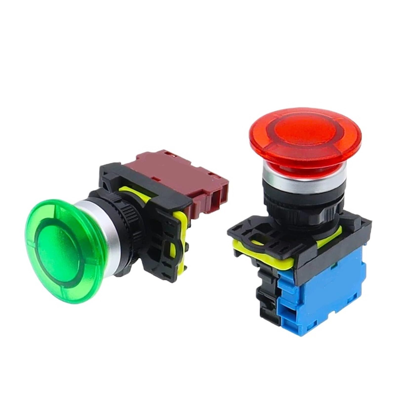 22mm LA36M Mushroom Momentary Button LA36M-10M Big Push Latching SWITCH Self Reset 10A RED GREEN 12V 24V 110V 220V IDGTTLDF(Red,2NO_36V-48V) von IDGTTLDF