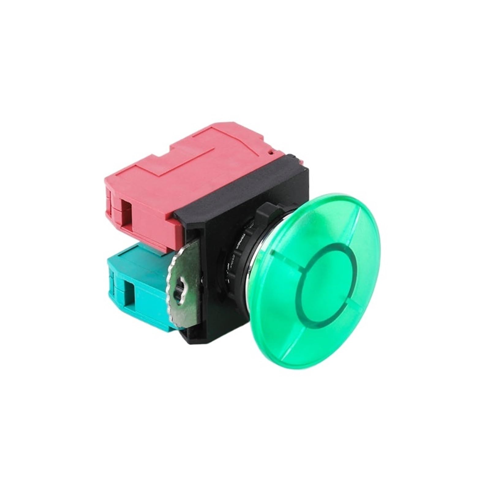 22mm Momentary Mushroom Actuator Switch Metal Momentary/Self-locking NO NC Block Termianl 10A IP65 Push Button Switch IDGTTLDF(Green,MOMENTARY_1NC) von IDGTTLDF