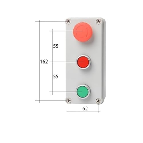 3P Three Position Push Button Control Box Momentary Reset With Protective Cover Start Stop Proof Enclosure IDGTTLDF(3P Emergency) von IDGTTLDF