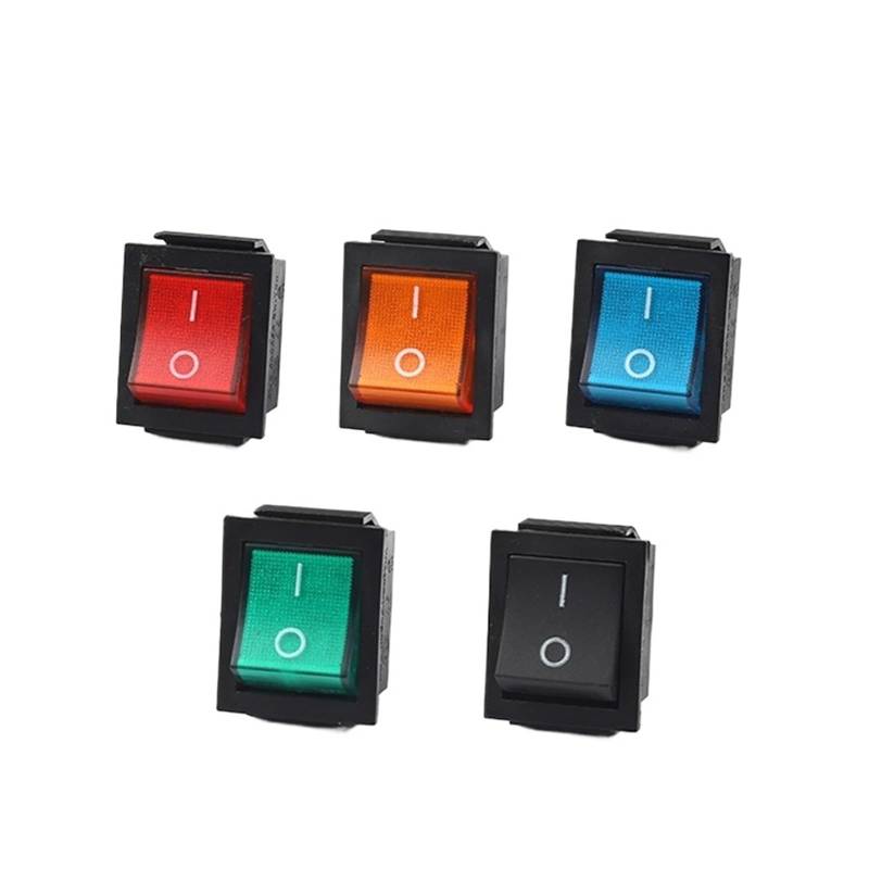 5PCS Rocker Switch 4 Position Button with Lamp Light KCD4 Power Switch Electrical Equipment 16A 250VAC/ 20A 125VAC KCD4 ﻿ IDGTTLDF(4P With Blue Light) von IDGTTLDF