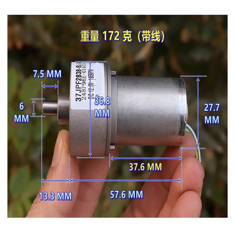 DC12V 190RPM Double Ball Bearing 2838 Brushless Gear electronic starter Reduction Ratio 1: 20 with Support for Speed Regulation IDGTTLDF von IDGTTLDF